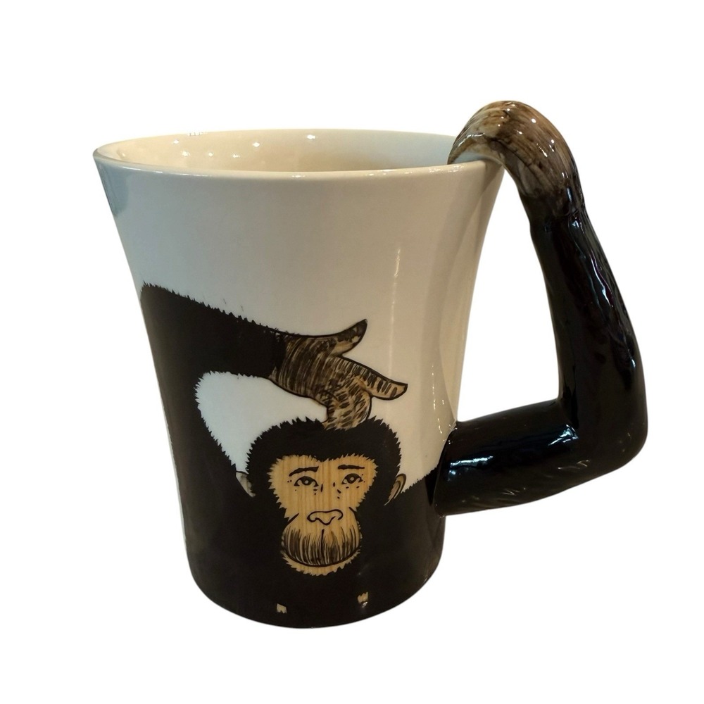 PIER 1 IMPORTS - 3D Monkey Coffee Mug - Ceramic 16 Oz - Chimpanzee - Jungle